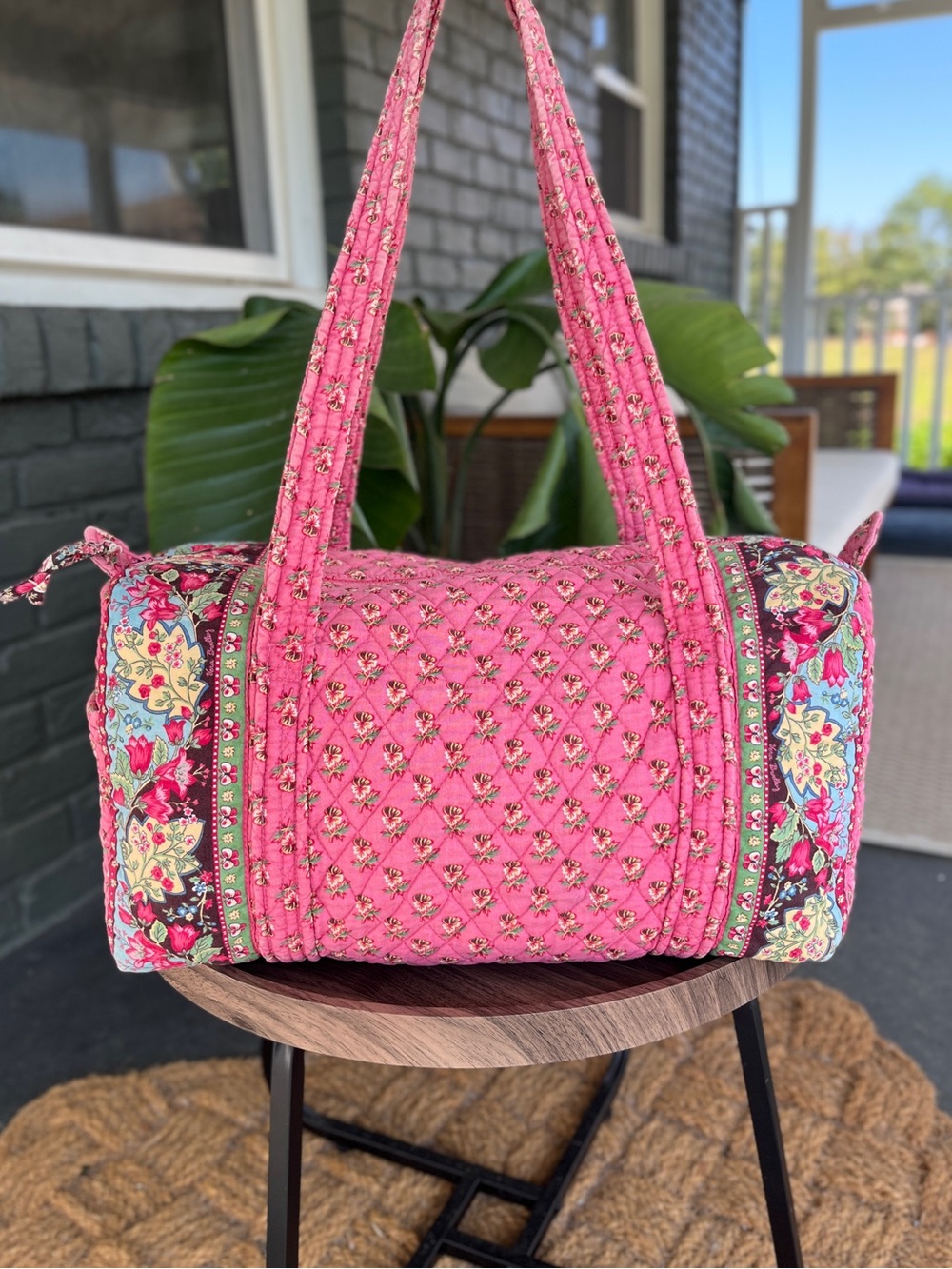 Vera Bradley Pink Pansy Small Duffel Bag